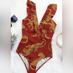 🐅 Tiger Print One Piece Bathing Suit